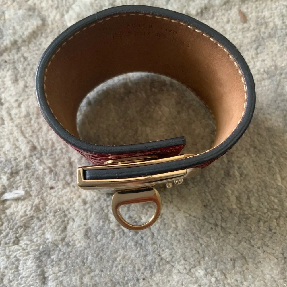 SERGIO ROSSI, Authentic red python cuff. - Picture 4 of 5